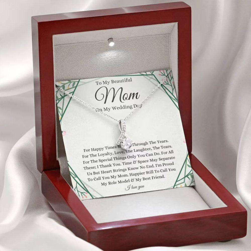 Mom Necklace, To Mom On My Wedding Day Necklace, Mother Of The Bride Gift From Daughter, Bride Gifts For Daughter Rakva