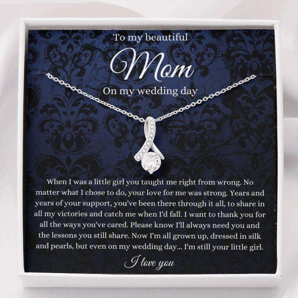 Mom Necklace, To Mom On My Wedding Day Necklace, Mother Of The Bride Gift From Daughter, Bride Gifts For Daughter Rakva