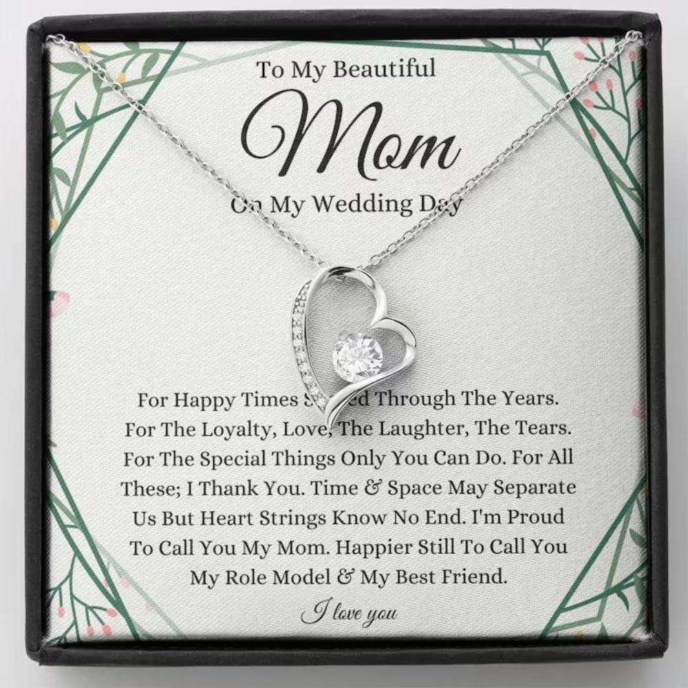 Mom Necklace, To Mom On My Wedding Day Necklace, Mother Of The Bride Gift From Daughter, Bride Gifts For Daughter Rakva