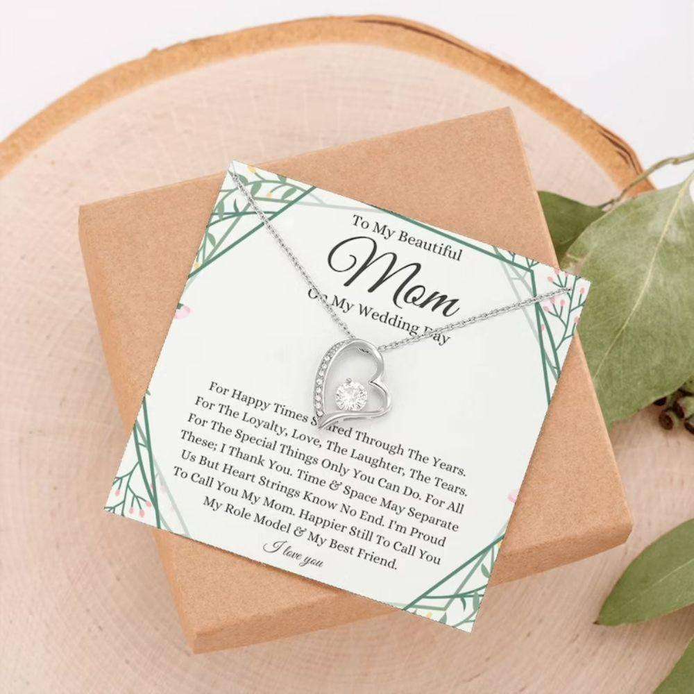 Mom Necklace, To Mom On My Wedding Day Necklace, Mother Of The Bride Gift From Daughter, Bride Gifts For Daughter Rakva