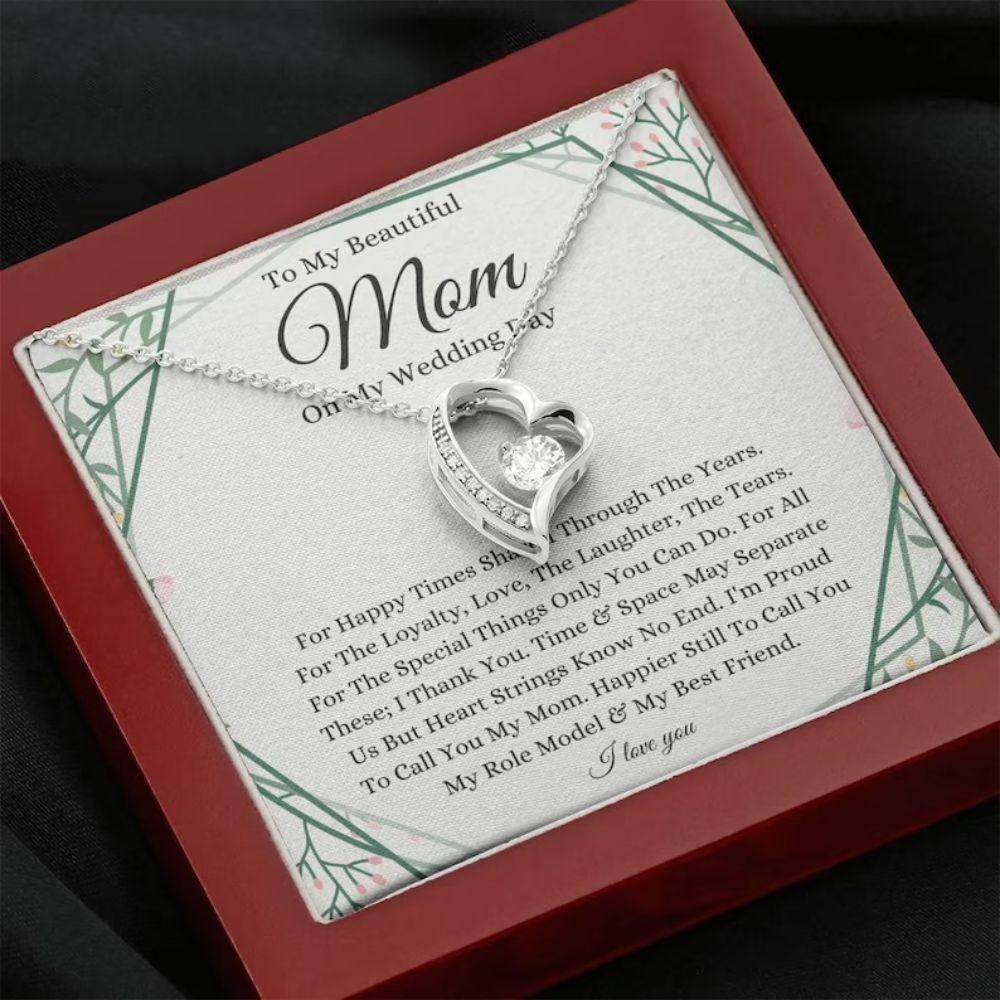 Mom Necklace, To Mom On My Wedding Day Necklace, Mother Of The Bride Gift From Daughter, Bride Gifts For Daughter Rakva