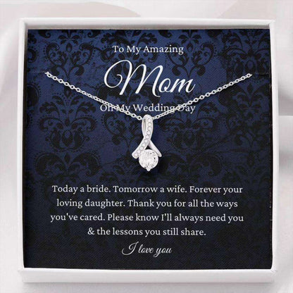 Mom Necklace, To Mother Of The Bride Gift Necklace From Daughter, Gift For Mom From Bride Wedding Gifts For Daughter Rakva