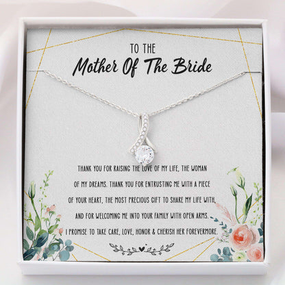 Mom Necklace, To Mother Of The Bride Gift Necklace With Box Message Card -Jewelry For Mother Of The Bride Wedding Gift Gifts for Mother (Mom) Rakva