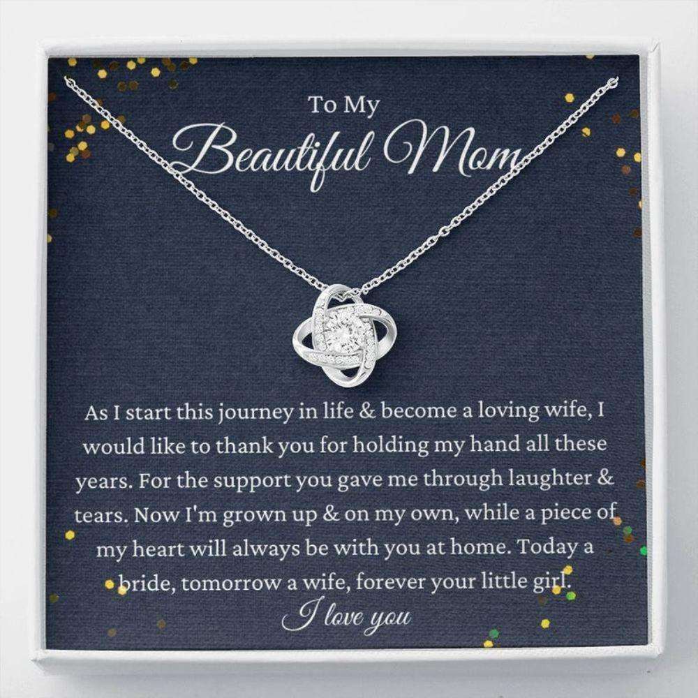 Mom Necklace, To Mother On Wedding Day Necklace Gift From Daughter, Mother Of The Bride Gift From Bride Gifts For Daughter Rakva