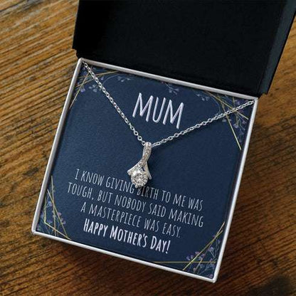 Mom Necklace, To Mum Mother’S Day Necklace Alluring Necklace Funny Giving Birth Was Tough Message Card Fun Present From Daughter Or Son Gifts For Daughter Rakva