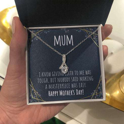 Mom Necklace, To Mum Mother’S Day Necklace Alluring Necklace Funny Giving Birth Was Tough Message Card Fun Present From Daughter Or Son Gifts For Daughter Rakva