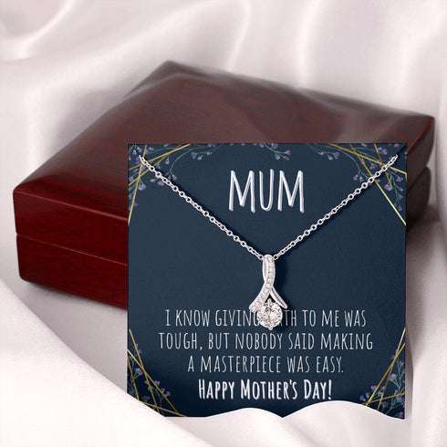 Mom Necklace, To Mum Mother’S Day Necklace Alluring Necklace Funny Giving Birth Was Tough Message Card Fun Present From Daughter Or Son Gifts For Daughter Rakva