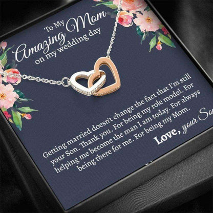 Mom Necklace, To My Amazing Mom, Mother’S Day Necklace Gift, Interlocking Hearts Necklace Gift For Mom Gifts for Mother (Mom) Rakva