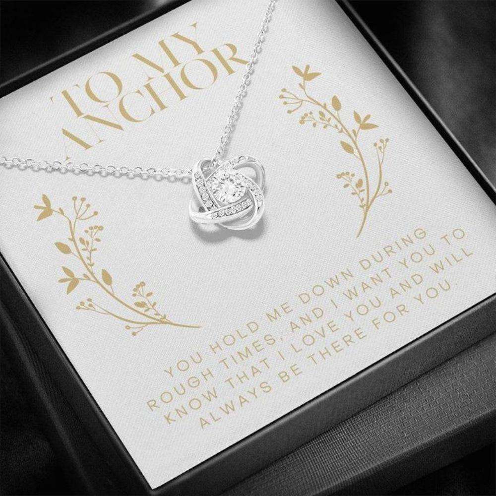 Mom Necklace, To My Anchor I Love You And Will Always Be There For You, Love Knot Necklace Gift For Her, Mother’S Day Necklace Gift Gifts for Mother (Mom) Rakva