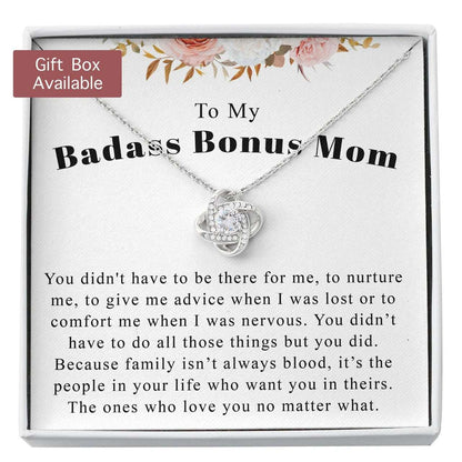 Mom Necklace, To My Badass Bonus Mom Necklace Stepmom Gift Gifts for Mother (Mom) Rakva