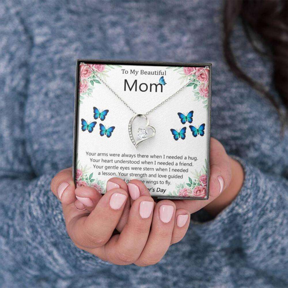 Mom Necklace, To My Beatiful Mom Necklace Mother’S Day Butterfly Gift, Gift For Mom Gifts for Mother (Mom) Rakva