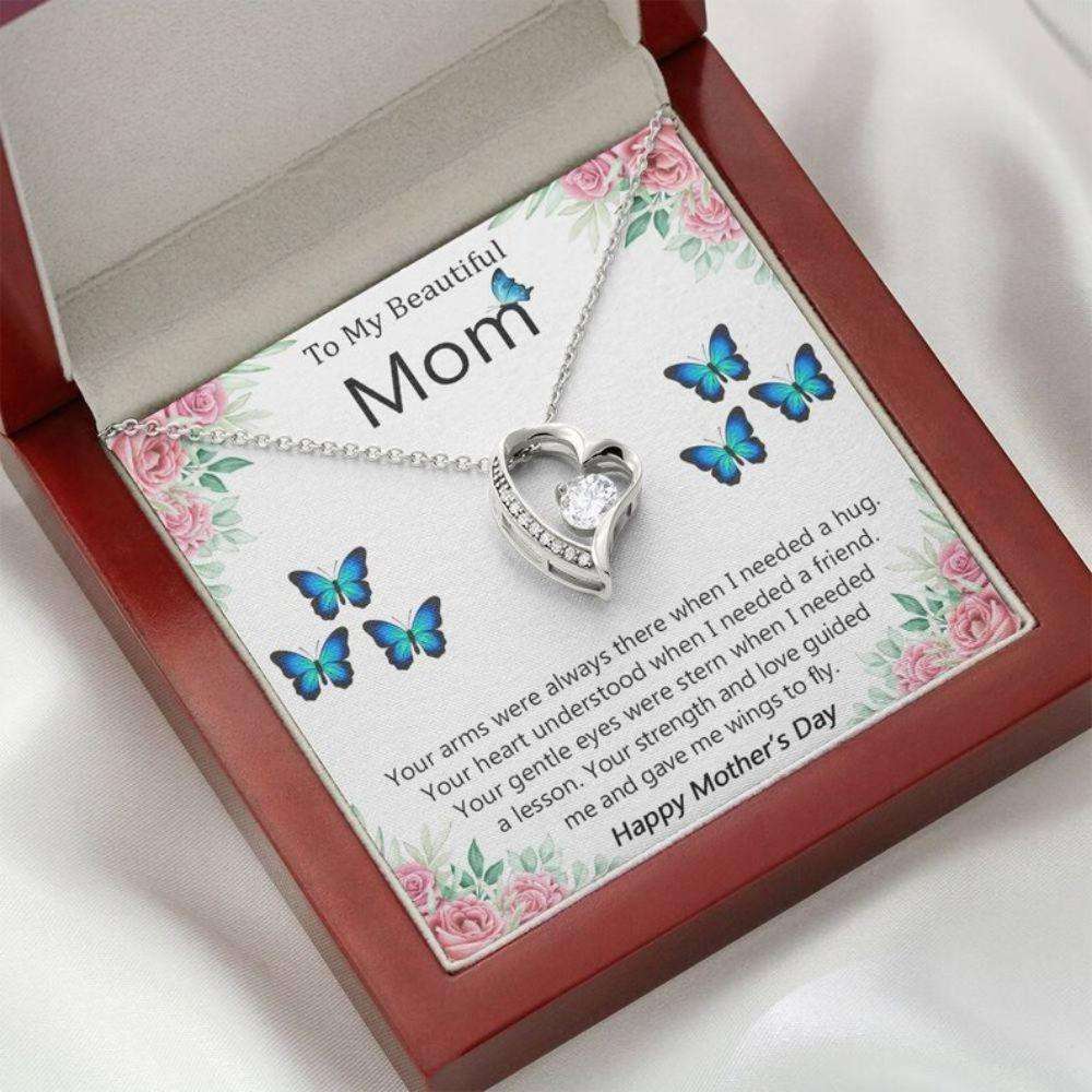 Mom Necklace, To My Beatiful Mom Necklace Mother’S Day Butterfly Gift, Gift For Mom Gifts for Mother (Mom) Rakva