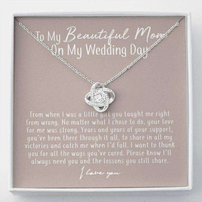 Mom Necklace, To My Beautiful Mom I’Ll Always Need You Knot Necklace Gifts for Mother (Mom) Rakva