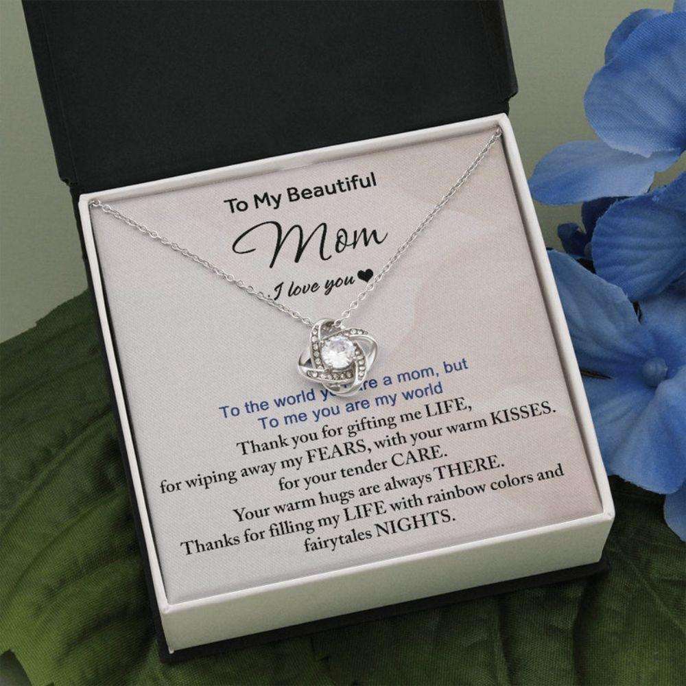 Mom Necklace, To My Beautiful Mom Necklace, Best Gifts For Mom On Mothers Day, Mom Birthday Necklace From Daughter, Mom And Daughter Gifts For Daughter Rakva