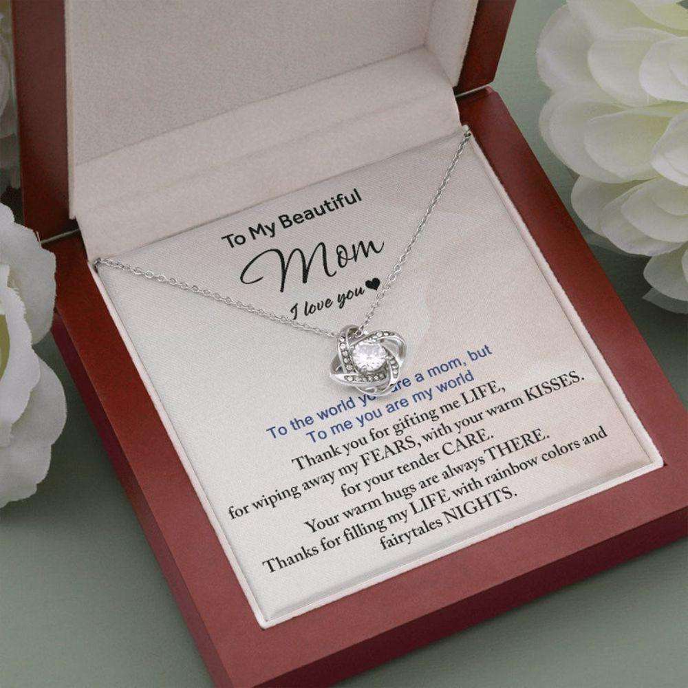 Mom Necklace, To My Beautiful Mom Necklace, Best Gifts For Mom On Mothers Day, Mom Birthday Necklace From Daughter, Mom And Daughter Gifts For Daughter Rakva