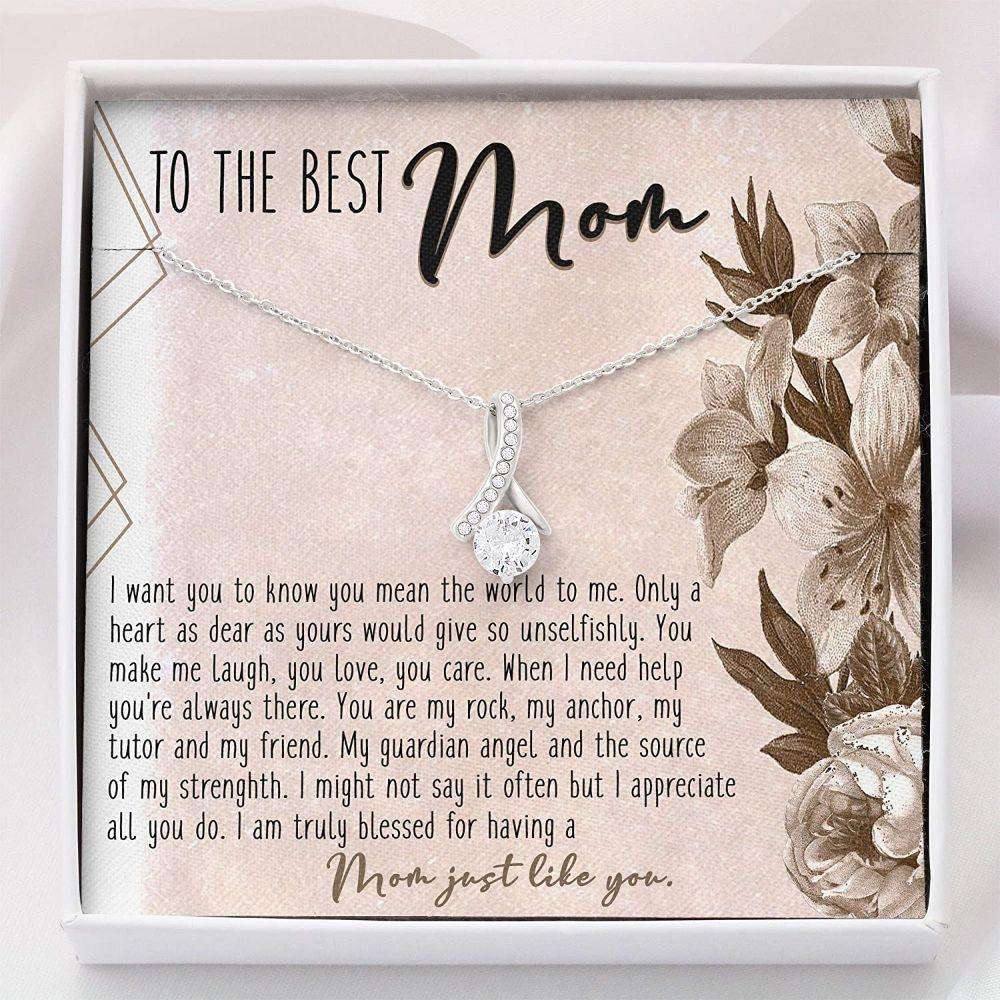 Mom Necklace, To My Best Mom Necklace Gift “ Necklace With Gift Box For Birthday Christmas Gifts for Mother (Mom) Rakva