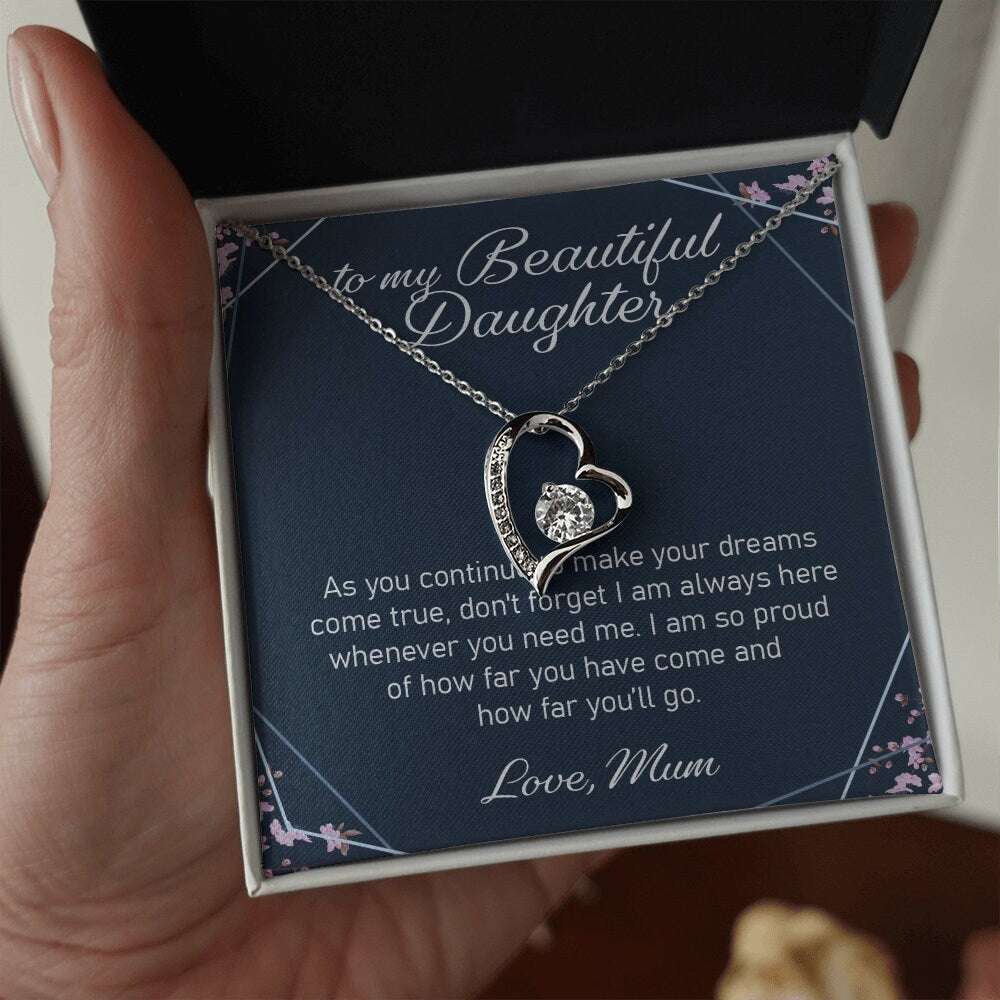 Mom Necklace, To My Daughter From Mum Jewellery Gift For Daughter From Mother “ Forever Love Necklace Gifts For Daughter Rakva