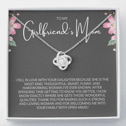 Mom Necklace, To My Girlfriend’S Mom Gift, Cz Love Knot Necklace, Thoughtful Christmas Present Gifts for Mother (Mom) Rakva