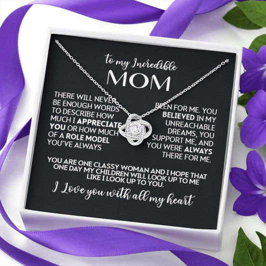 Mom Necklace, To My Incredible Mom From Son/Daughter Necklace, Mom Jewelry With Message Card Gifts For Daughter Rakva