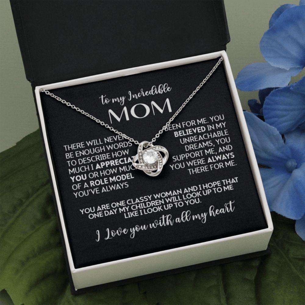 Mom Necklace, To My Incredible Mom From Son/Daughter Necklace, Mom Jewelry With Message Card Gifts For Daughter Rakva