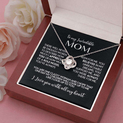 Mom Necklace, To My Incredible Mom From Son/Daughter Necklace, Mom Jewelry With Message Card Gifts For Daughter Rakva