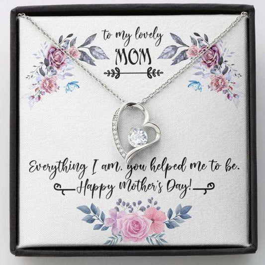 Mom Necklace, To My Lovely Mom Œeverything I Am Pb” Heart Necklace Gift Gifts for Mother (Mom) Rakva