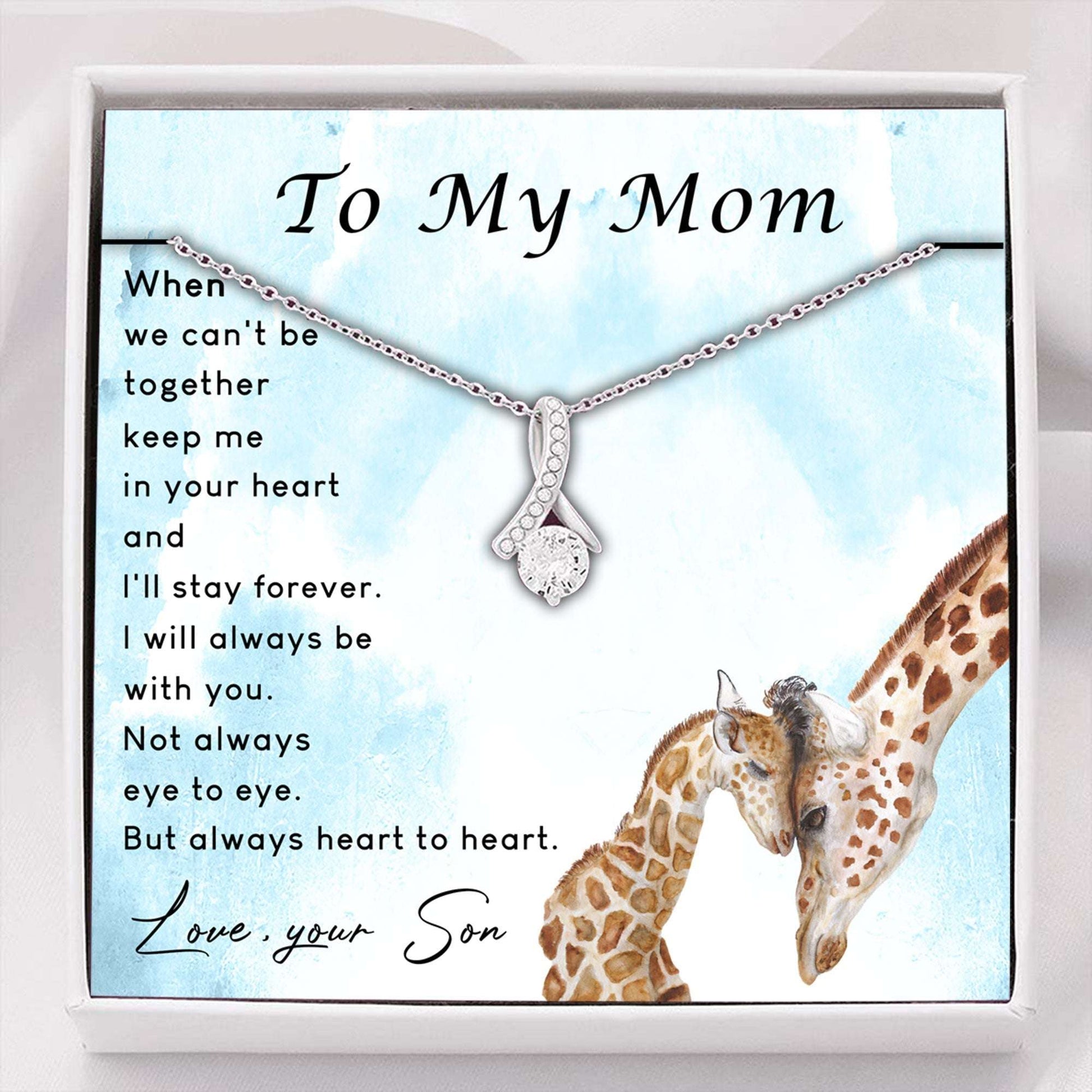 Mom Necklace “ To My Mom “ Alluring Beauty Necklace With Gift Box For Birthday Christmas Gifts for Mother (Mom) Rakva