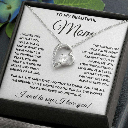 Mom Necklace, To My Mom Dreams Forever Love Necklace Gift Gifts for Mother (Mom) Rakva