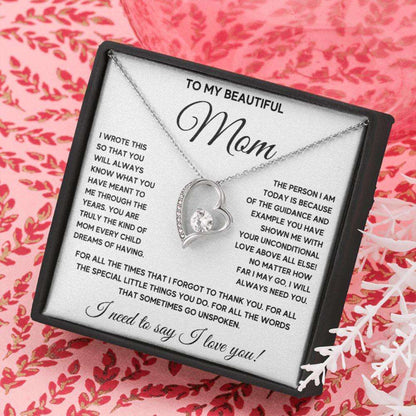 Mom Necklace, To My Mom Dreams Forever Love Necklace Gift Gifts for Mother (Mom) Rakva