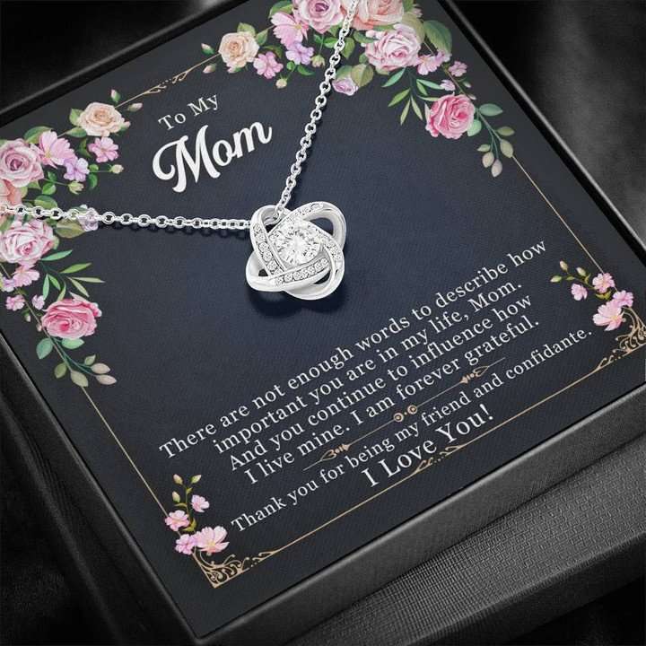 Mom Necklace, To My Mom I’M Forever Grateful Love Knot Necklace For Mom Gifts for Mother (Mom) Rakva