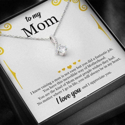 Mom Necklace, To My Mom “ Love Knot Necklace V2 Gifts for Mother (Mom) Rakva