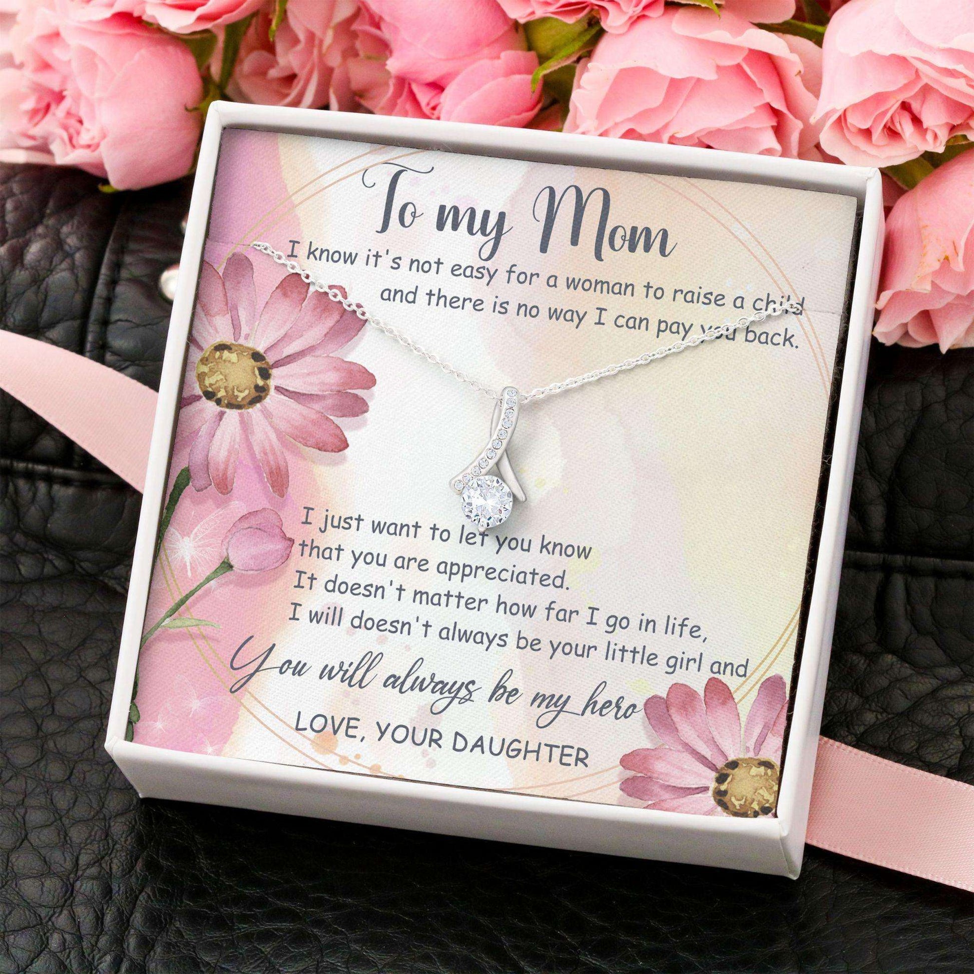 Mom Necklace, To My Mom Mothers Day Alluring Beauty Necklace Gift For Mom Gifts for Mother (Mom) Rakva