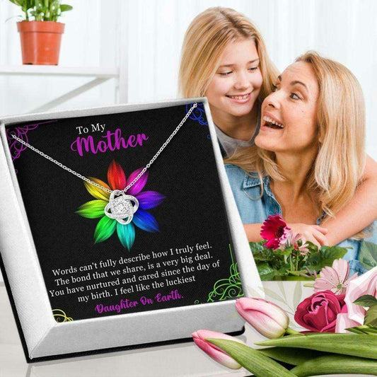 Mom Necklace, To My Mom, Mothers Day Gift For Mom, From Daughter, Love Knot Necklace Mom Gift! Gifts For Daughter Rakva