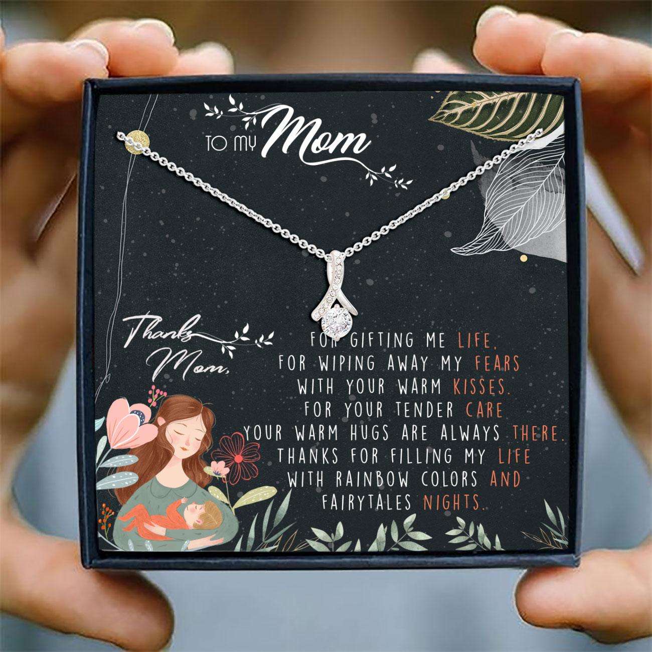 Mom Necklace, To My Mom Necklace Card “ Alluring Beauty Necklace “ Jewelry For Mom, Mother Gifts Gifts for Mother (Mom) Rakva