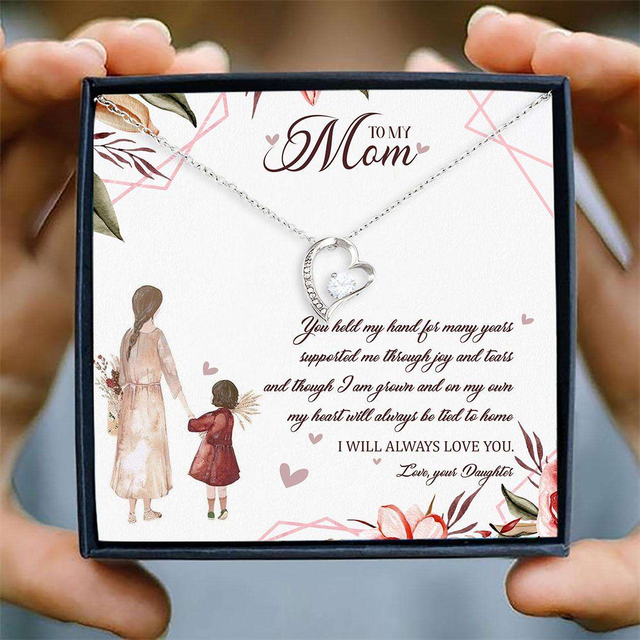 Mom Necklace, To My Mom Necklace Card “ Forever Love Necklace “ Jewelry For Mom Gifts V1 Gifts for Mother (Mom) Rakva