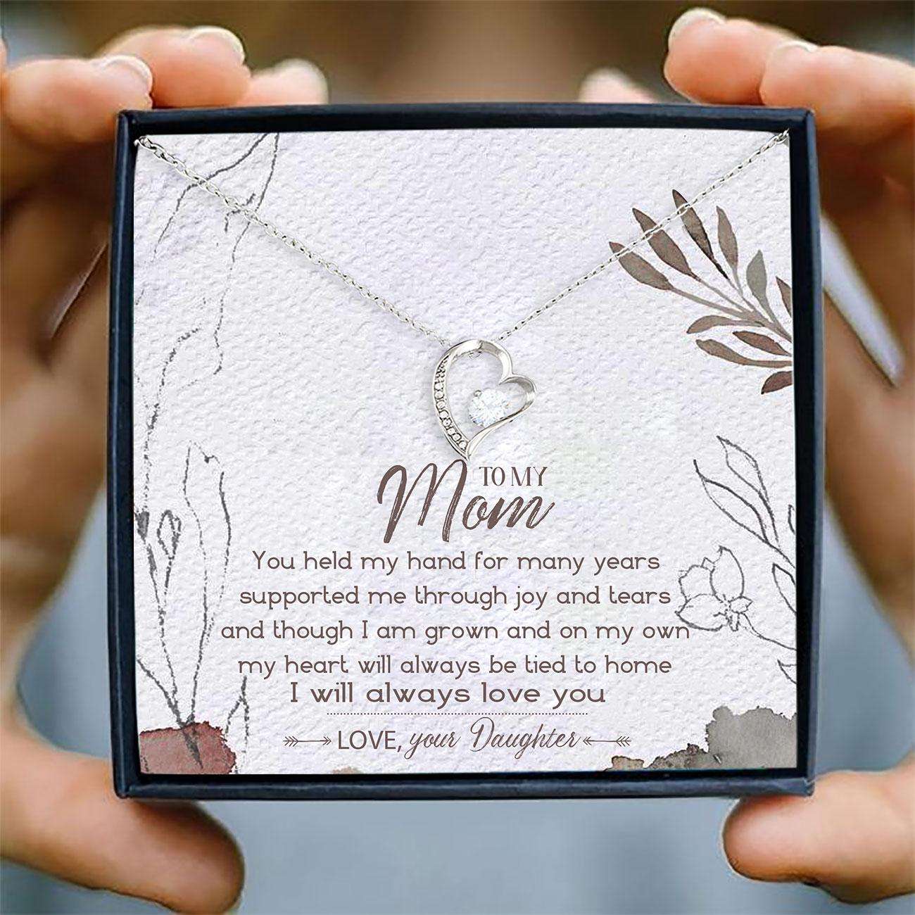 Mom Necklace, To My Mom Necklace Card “ Forever Love Necklace “ Jewelry For Mom Gifts V2 Gifts for Mother (Mom) Rakva