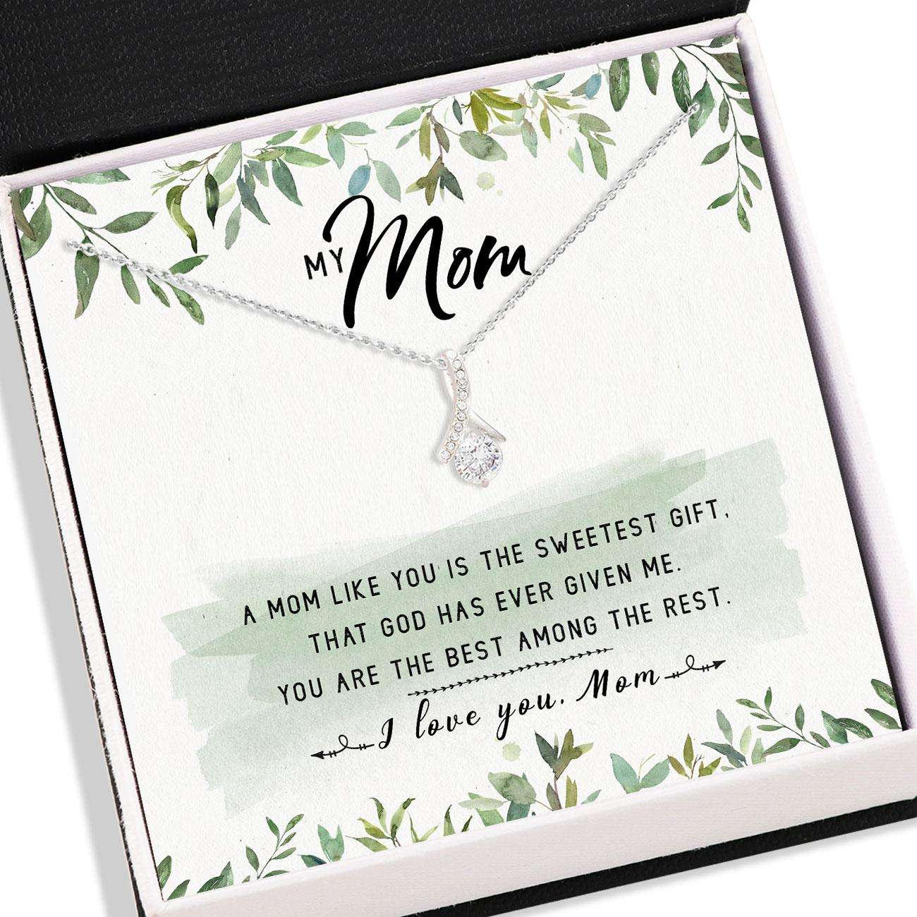 Mom Necklace “ To My Mom Necklace Card Message “ Alluring Beauty Necklace, Gift For Mom, Mom Gifts Gifts for Mother (Mom) Rakva