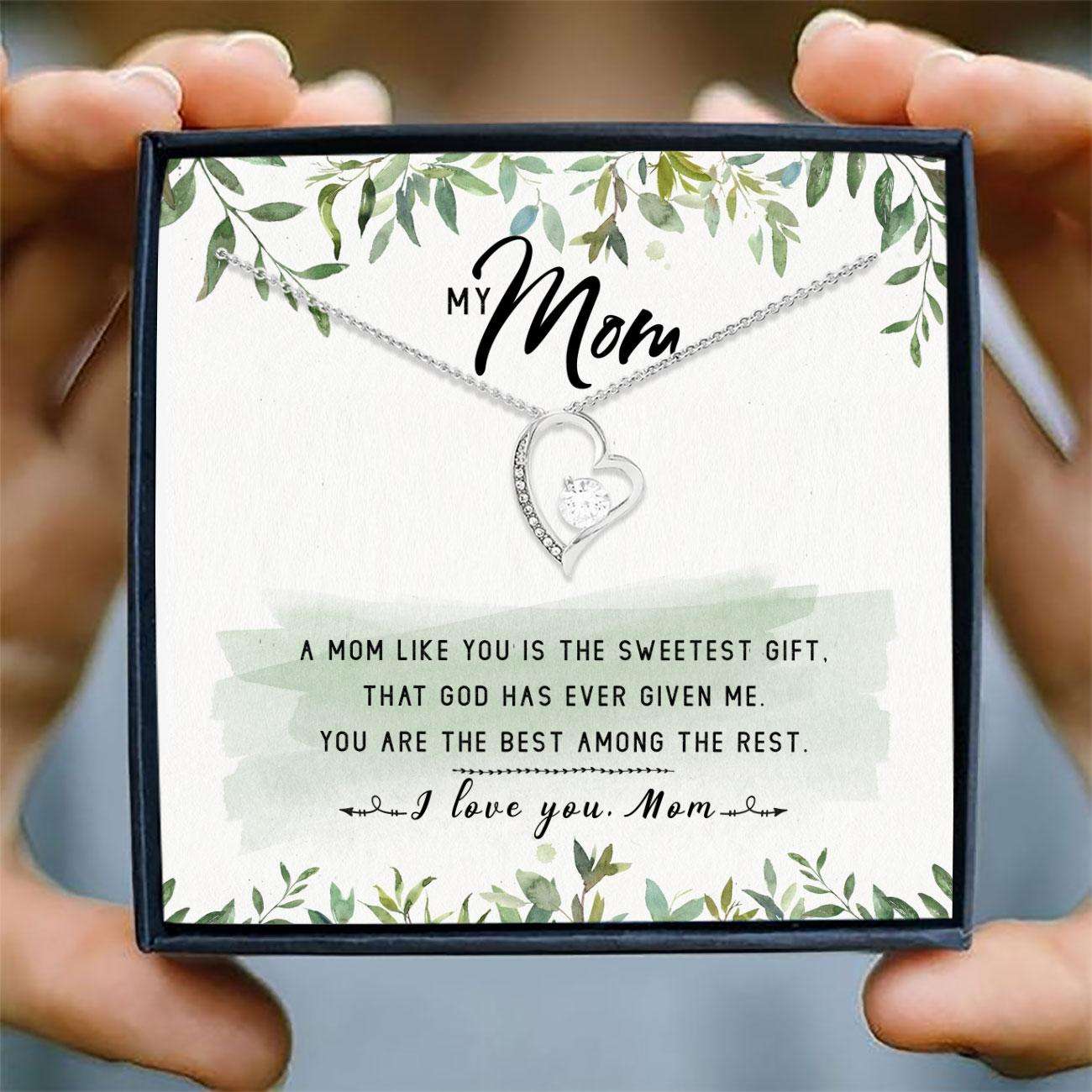 Mom Necklace “ To My Mom Necklace Card Message “ Forever Love Necklace, Gift For Mom, Mom Gifts Gifts for Mother (Mom) Rakva