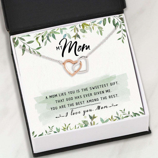 Mom Necklace “ To My Mom Necklace Card Message “ Interlocking Heart Necklace, Gift For Mom, Mom Gifts Gifts for Mother (Mom) Rakva