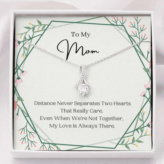 Mom Necklace, To My Mom Necklace, Distance Never Separates, Present For Mom Gifts for Mother (Mom) Rakva