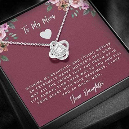 Mom Necklace, To My Mom Necklace Gift “ Fill Your Heart With Pure Happiness Gifts for Mother (Mom) Rakva