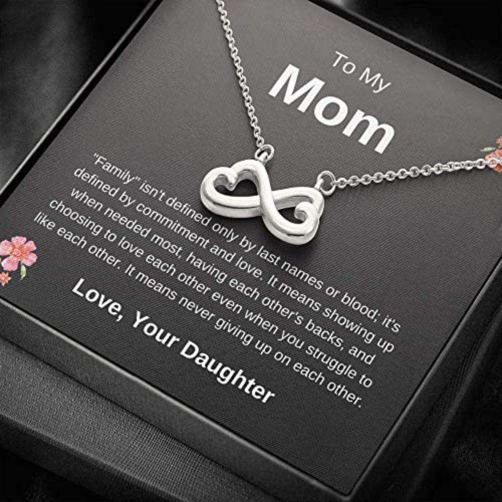 Mom Necklace, To My Mom Necklace Gift “ Never Giving Up “ Necklace Gift Lovely Message For Her Gifts for Mother (Mom) Rakva