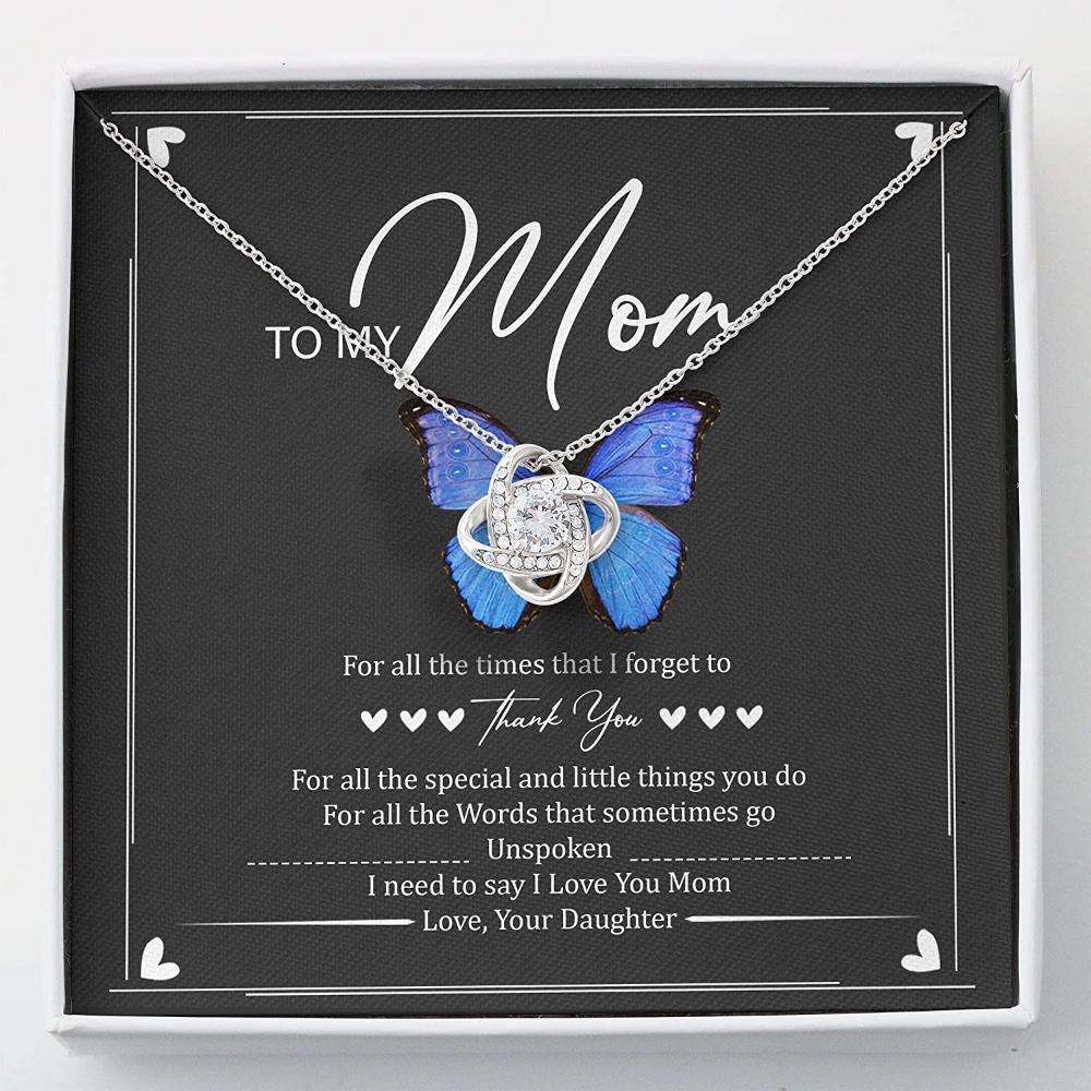 Mom Necklace “ To My Mom Necklace Love Knot Necklace Gifts for Mother (Mom) Rakva