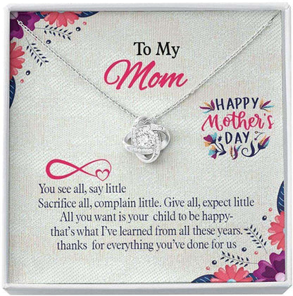 Mom Necklace, To My Mom Necklace With Beautiful Message Card, Thanks For Everything You Have Done For Us Gifts for Mother (Mom) Rakva