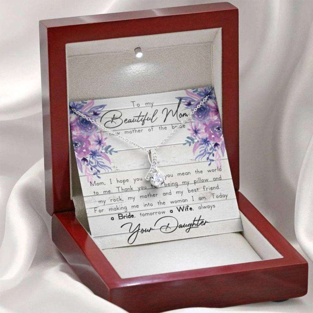 Mom Necklace, To My Mom On My Wedding Day, Bride To Mom Gift, Mother Of The Bride Gift From Daughter, Wedding Day Gift For Mom Gifts For Daughter Rakva