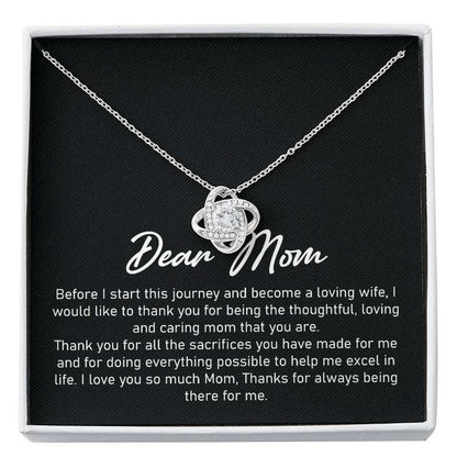 Mom Necklace, To My Mom On My Wedding Day, Mother Of The Bride Gift From Daughter, Wedding Day Gift For Mom, Wedding Day Necklace For Mom Gifts For Daughter Rakva