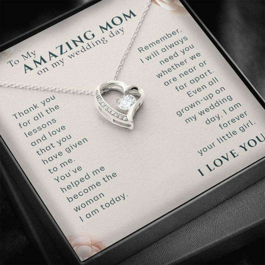 Mom Necklace, To My Mom On My Wedding Day Necklace “ Mother Of The Bride Gift From Daughter, Bride Gifts For Daughter Rakva