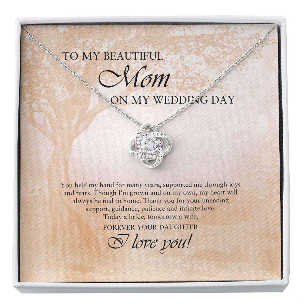 Mom Necklace, To My Mom On My Wedding Day Necklace, Mother Of The Bride Wedding Day Gift Custom Necklace Gifts for Mother (Mom) Rakva