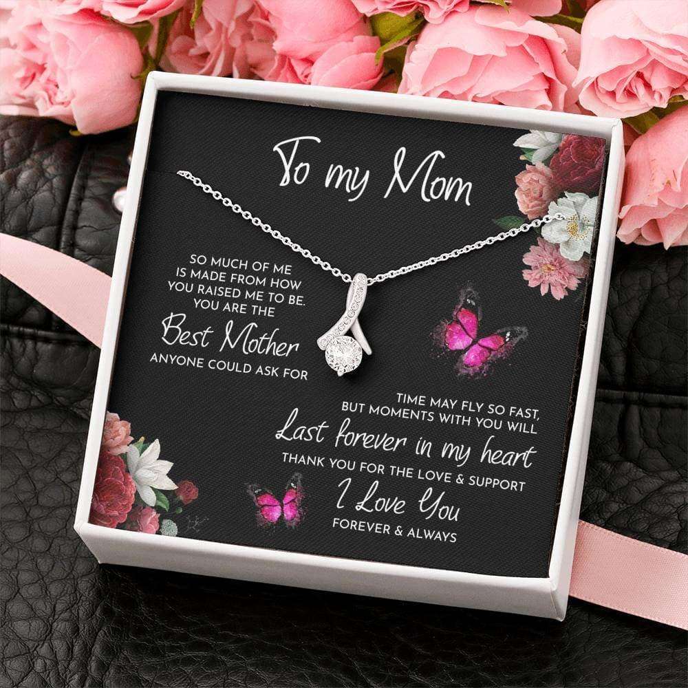 Mom Necklace, To My Mom Time May Fly Alluring Beauty Necklace Gifts for Mother (Mom) Rakva