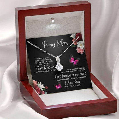 Mom Necklace, To My Mom Time May Fly Alluring Beauty Necklace Gifts for Mother (Mom) Rakva